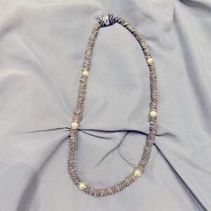 Elegant Silver and Gold Beaded Necklace